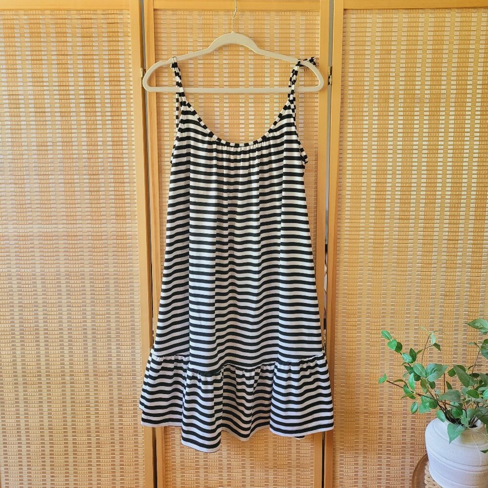 Stripped Summer Adjustable Straps Mini Dress